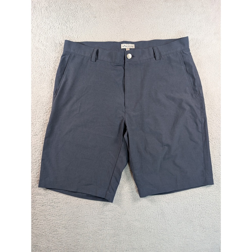 Peter Millar Mens Performance Golf Shorts Gray Size 34 Stretch Camo Lining
